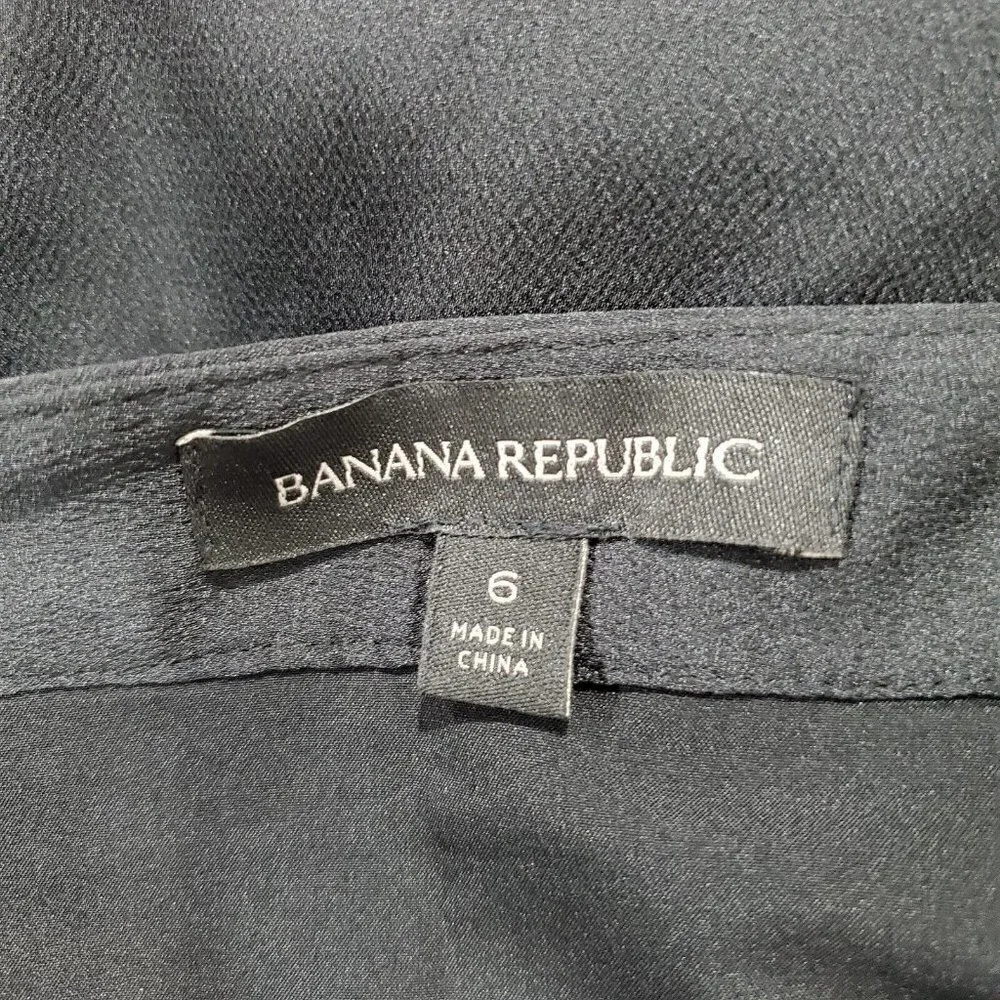 Banana Republic Women's Black Lined Layered Ruffle Mini Skirt Side Zip Size 6